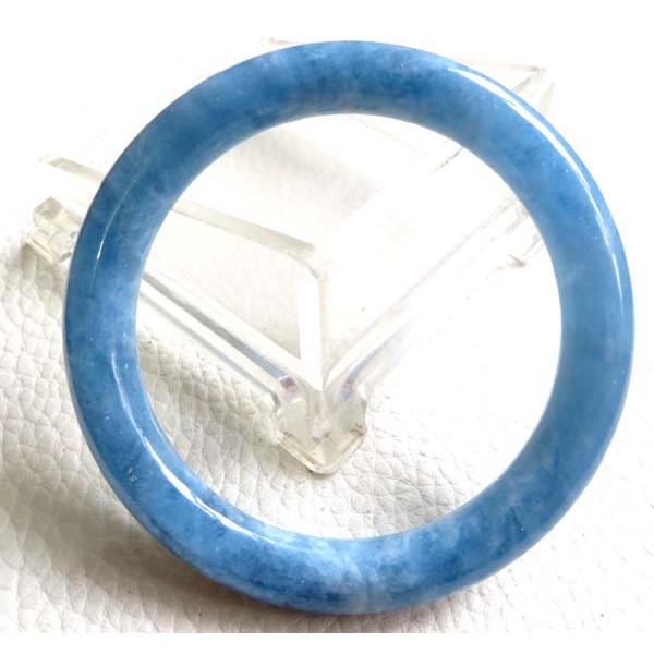 18.97圍19圍超美超冰透特色珍藏晶體透螢光魔鬼藍海藍寶手鐲玉鐲手環圓骨圓條鐲子五行補水水晶珠寶玉石寶石首飾飾品-細節圖2