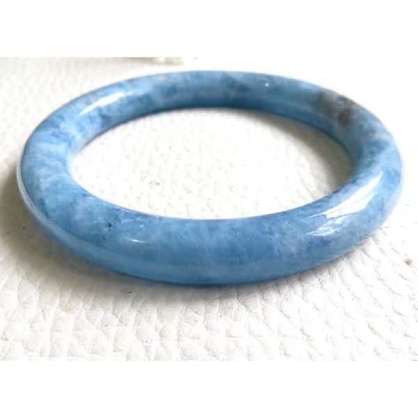 18.97圍19圍超美超冰透特色珍藏晶體透螢光魔鬼藍海藍寶手鐲玉鐲手環圓骨圓條鐲子五行補水水晶珠寶玉石寶石首飾飾品-細節圖5