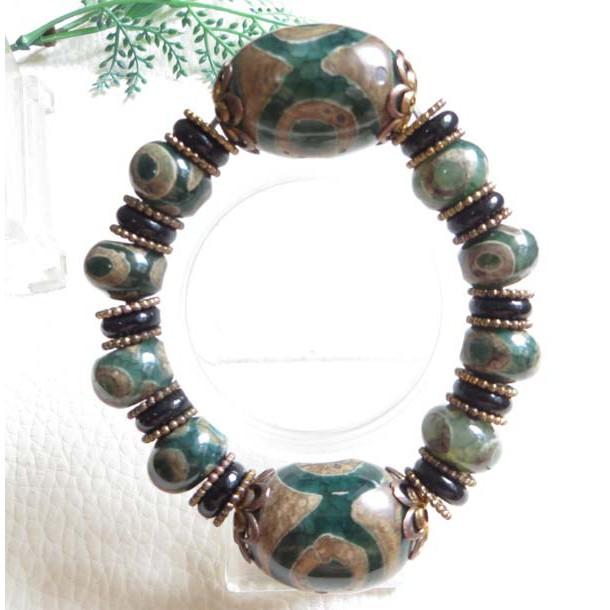 天然瑪瑙天珠三眼天珠轉運珠辟邪轉運珠21mm纏絲聚寶盆瑪瑙手鍊手鏈手珠手串手環佛珠極美珠寶玉石寶石首飾飾品-細節圖2