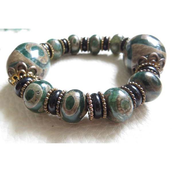 天然瑪瑙天珠三眼天珠轉運珠辟邪轉運珠21mm纏絲聚寶盆瑪瑙手鍊手鏈手珠手串手環佛珠極美珠寶玉石寶石首飾飾品-細節圖4