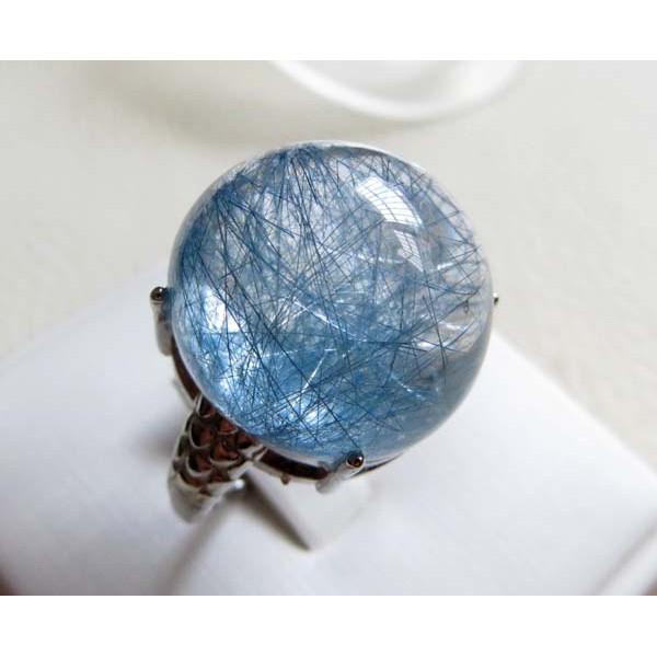 絕美滿絲金光閃閃富貴無雙極美罕見藍色髮晶鑲嵌戒指19*17mm/9g活圍內徑可調男女戒天然水晶之王珠寶玉石寶石首飾飾品-細節圖4