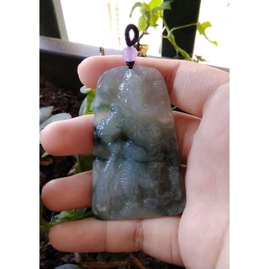 帶證書正品翡翠關公玉石吊墜天然a貨武財神爺玉牌冰種三彩飄花紫羅蘭精品玉石珠寶首飾寶石飾品掛件墬子項鍊玉珮2078-細節圖5