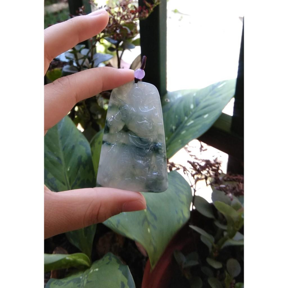 帶證書正品翡翠關公玉石吊墜天然a貨武財神爺玉牌冰種三彩飄花紫羅蘭精品玉石珠寶首飾寶石飾品掛件墬子項鍊玉珮2078-細節圖6