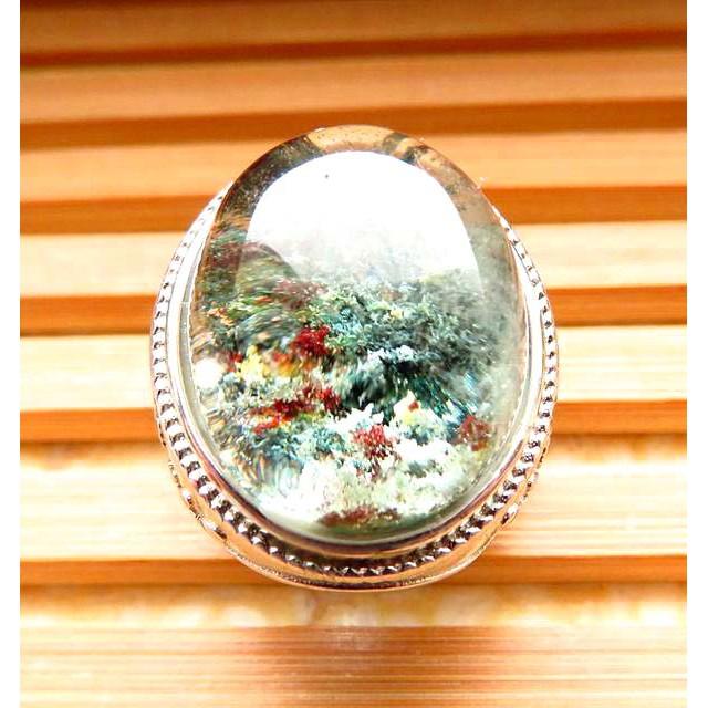 大戒面蛋面綠幽靈高檔戒指活圍活口男戒晶體超透超美彩色花幽靈珠寶玉石寶石首飾玉墬飾品20mm-細節圖3