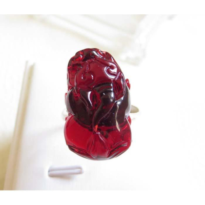 天然琥珀貔貅最高級多米尼亞進口純淨收藏款22.5*14mm血珀戒指活圍活口內徑可調男戒指環珠寶玉石寶石首飾飾品