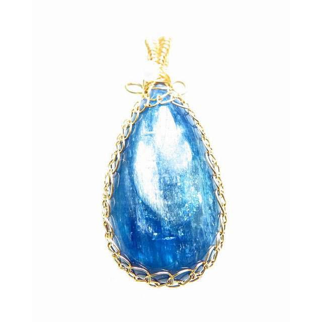 極美藍晶石24K包邊不掉色貓眼明顯吊墬墬子項墬掛墜項鍊40mm/8.6g珠寶玉石寶石首飾飾品-細節圖2