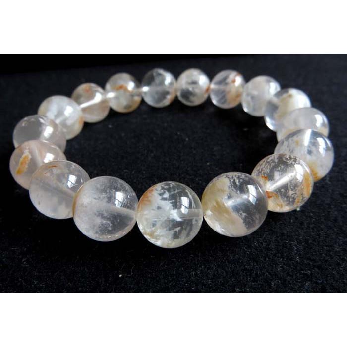 異象水晶天然水晶絕美罕見雪霜髮晶手鍊手串手鍊手串手鏈手珠佛珠12mm/44.5g珠寶玉石首飾飾品-細節圖3
