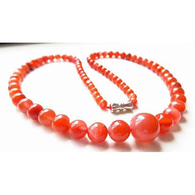 冰飄柿子紅天然優質涼山南紅瑪瑙項鍊塔珠塔鍊手串手鏈手珠手環4-12mm/39g珠寶玉石寶石首飾飾品-細節圖2