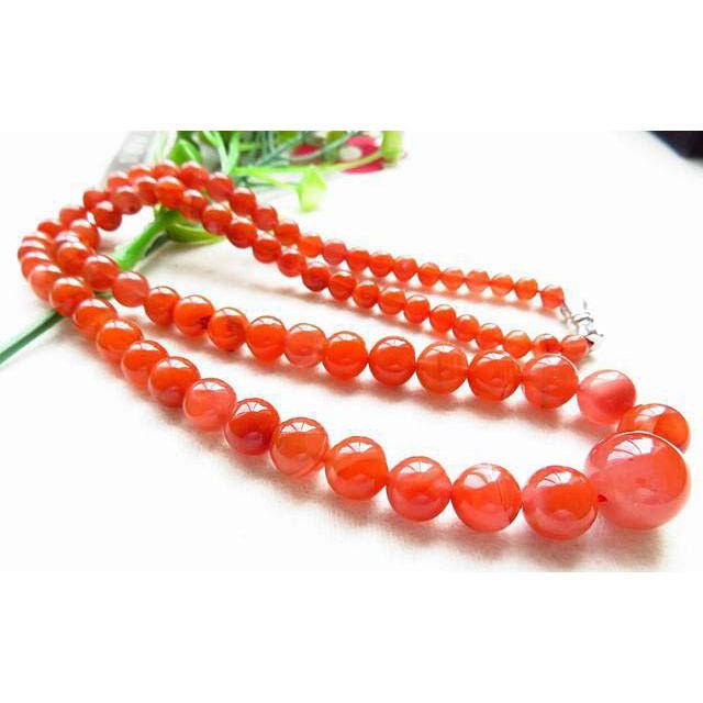 冰飄柿子紅天然優質涼山南紅瑪瑙項鍊塔珠塔鍊手串手鏈手珠手環4-12mm/39g珠寶玉石寶石首飾飾品-細節圖3
