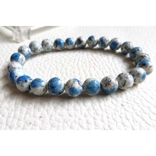 天然K2手鍊藍綠黑雲母能量石手串藍銅礦水晶稀有礦8mm/17.5g手鍊手串招財手珠手環珠寶首飾寶石-細節圖2