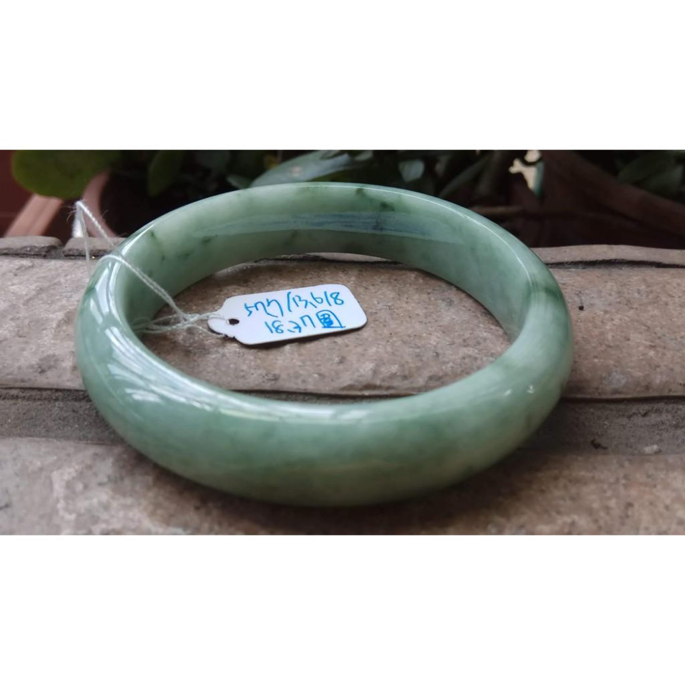 18.37圍天然緬甸玉硬玉翡翠A貨冰糯種滿蘋果綠種手鐲玉鐲鐲子手環平安鐲扁口鐲鐲細膩有種水珠寶玉石首飾飾品-細節圖2