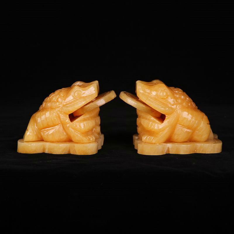 天然玉石金蟾招財擺件岫玉黃玉三腳蟾蜍龍龜擺件龍頭龜招財辟邪鎮宅開光化小人客廳辦公室風水店鋪開業禮品旺財-細節圖3