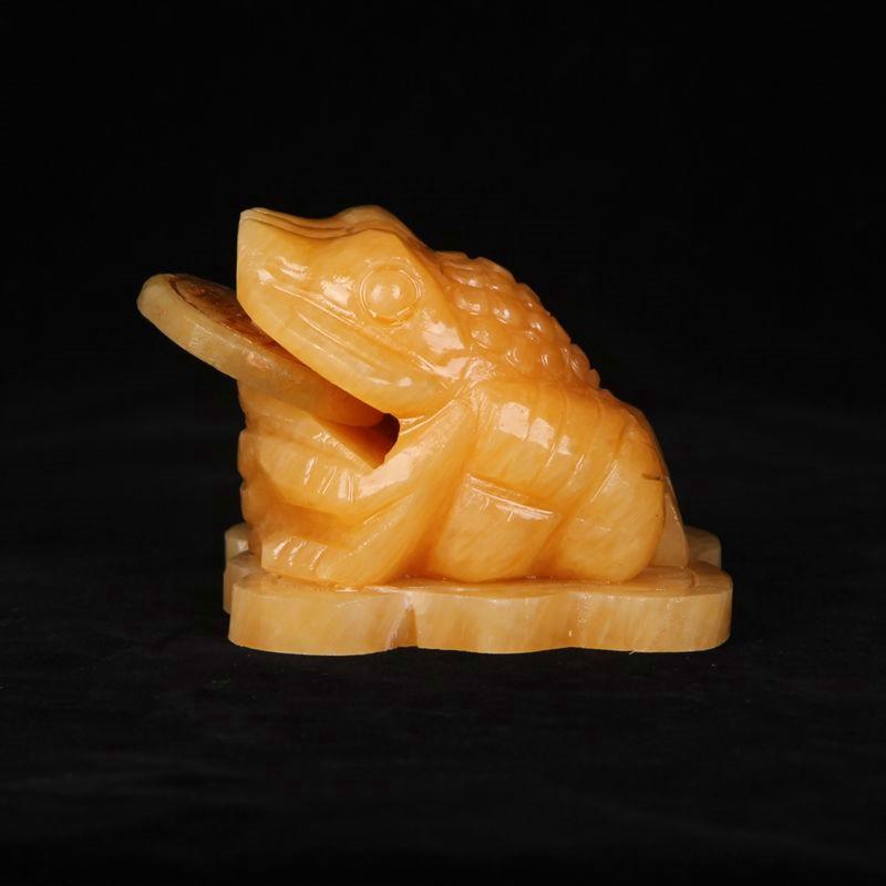 天然玉石金蟾招財擺件岫玉黃玉三腳蟾蜍龍龜擺件龍頭龜招財辟邪鎮宅開光化小人客廳辦公室風水店鋪開業禮品旺財-細節圖4