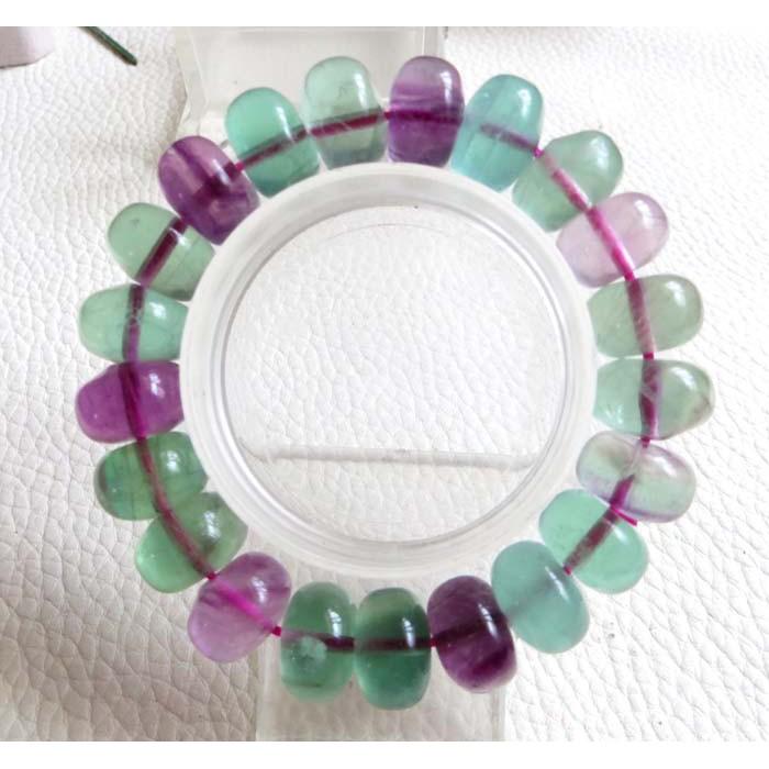 天然冰透粉綠紫水晶彩色螢石算盤珠單圈手鍊手串手環手珠佛珠14mm/77.3g珠寶玉石寶石首飾飾品專櫃精品-細節圖4