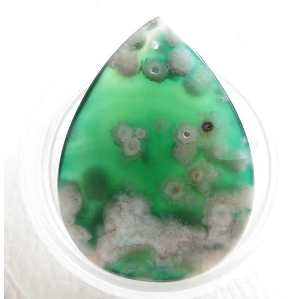 天然水晶綠櫻花瑪瑙吊墜水滴形項墜吊墜掛墬墬子項鍊掛件48*36*8.6mm珠寶玉石寶石首飾玉墬飾品-細節圖2