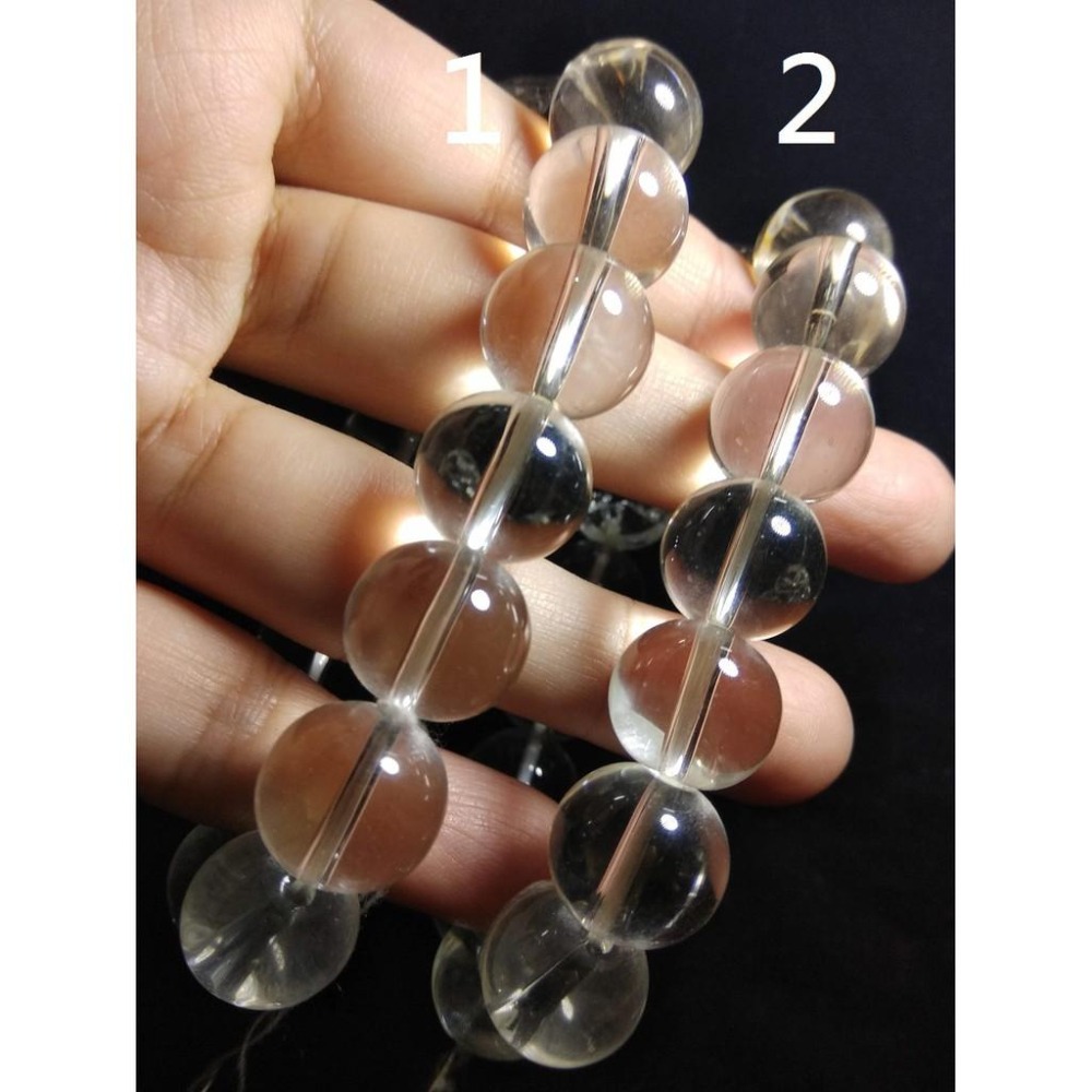 冰透白水晶雕刻貔貅圓珠單圈手鍊手珠佛珠手環手串14mm招財旺財神獸珠寶首飾飾品寶石兩款任選其一-細節圖5