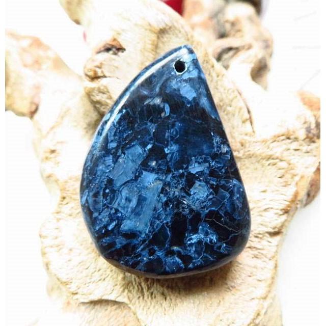 特色珍藏極美天然納米比亞AAA級全藍彼得石吊墬墬子掛墬項墬項鍊玉珮31*22*8mm水晶珠寶玉石寶石首飾飾品-細節圖3