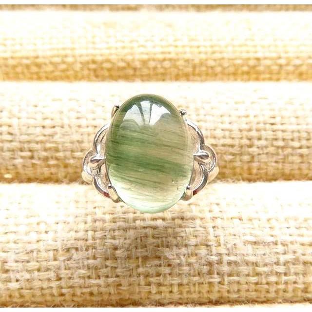 超美全順發栩栩如生髮絲清晰極美AAA級綠髮晶戒指19*14mm活圍活口內徑可調整男女戒正品珠寶玉石首飾飾品-細節圖2