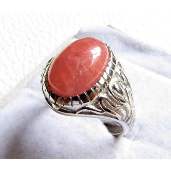 冰透紅紋石蛋面戒指男女戒925銀台阿根廷寶石14*10mm桃花開運正品活圍活口內徑可調整正品珠寶玉石首飾飾品-細節圖3