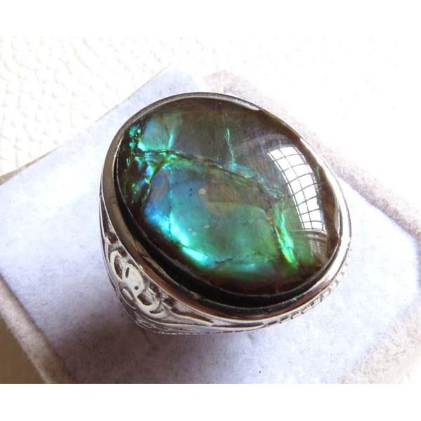 超美特色收藏天然紅色斑彩石戒指虹彩明顯閃耀色彩繽紛23*17.5mm活圍男戒活圍正品玉石珠寶首飾寶石飾品專櫃精品-細節圖3