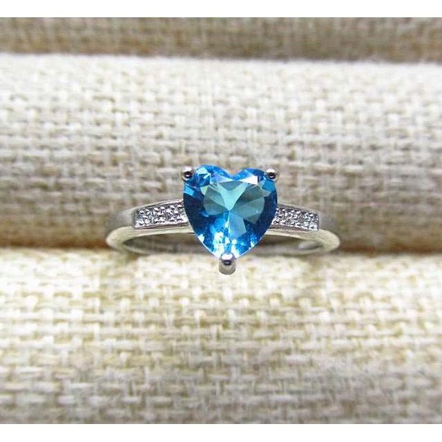 天然超深色瑞士藍超閃亮超好切工托帕石拓帕石Topaz愛心型戒指戒子活圍活口珠寶首飾彩色寶石首飾飾品寶石彩寶彩色寶石-細節圖3