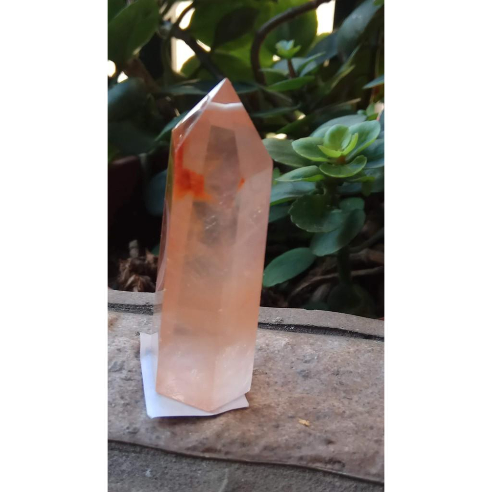 天然水晶極美白紅兔毛清料膠花幽靈共生吊墬墬子項鍊掛件晶柱晶簇擺件風水擺飾珠寶玉石首飾飾品鴻運當頭紅紅火火58.8mm高-細節圖4