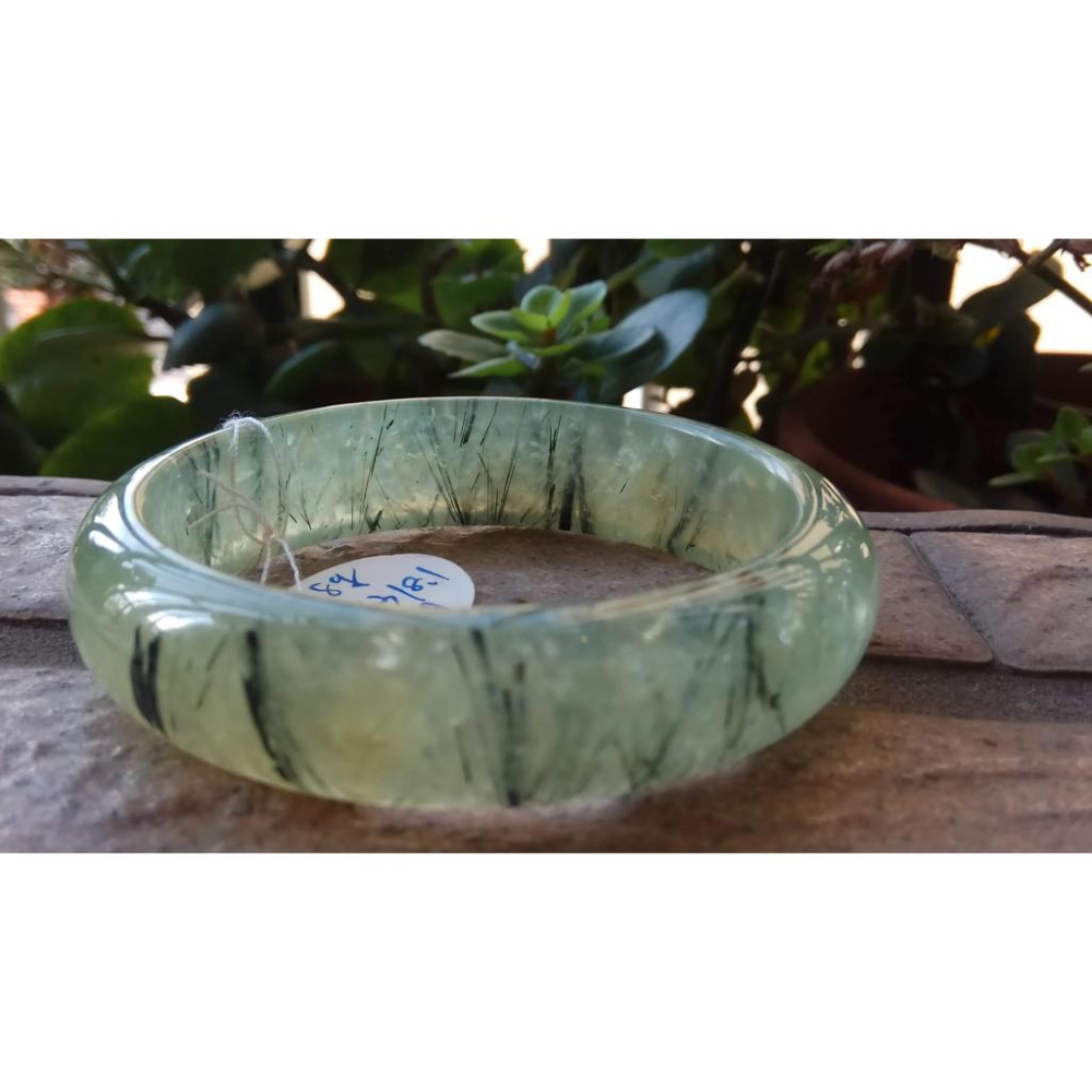 18.78圍天然冰種發葡萄石手鐲鐲子手環綠黑髮共生異象黑碧璽水晶彩色寶石珠寶首飾飾品向陽綠晶體清透髮絲明顯-細節圖5