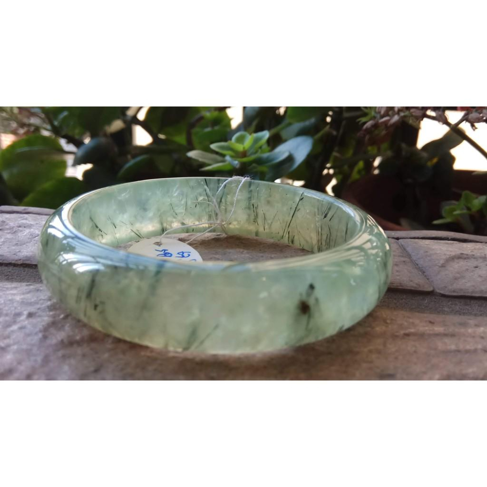 18.78圍天然冰種發葡萄石手鐲鐲子手環綠黑髮共生異象黑碧璽水晶彩色寶石珠寶首飾飾品向陽綠晶體清透髮絲明顯-細節圖6