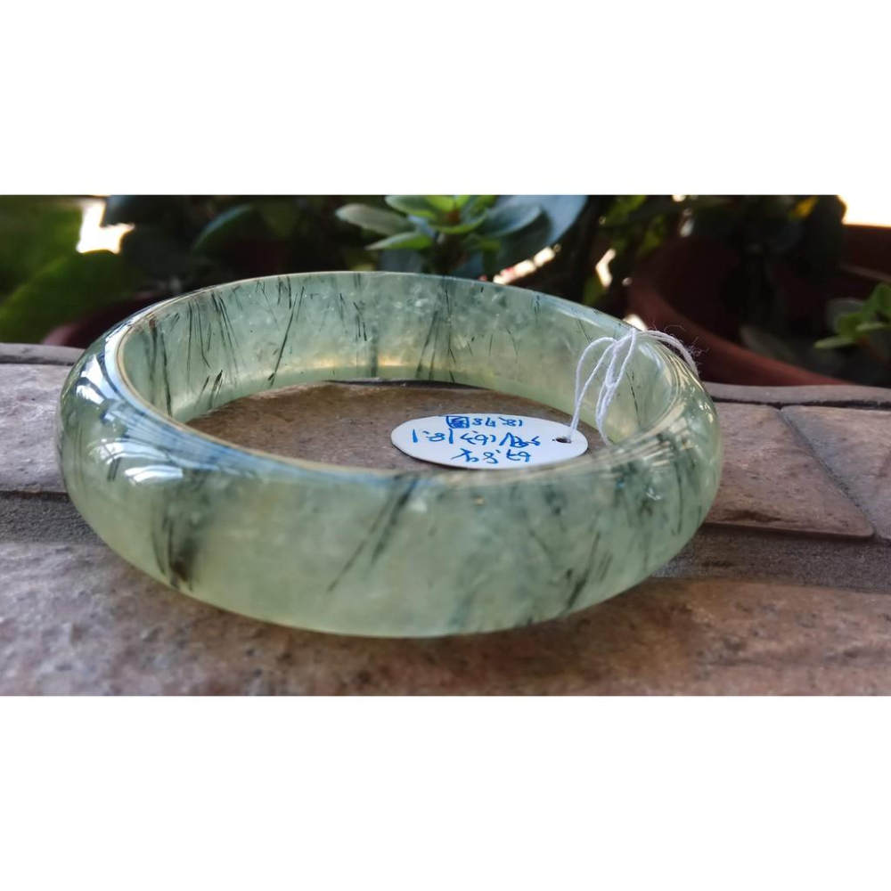 18.78圍天然冰種發葡萄石手鐲鐲子手環綠黑髮共生異象黑碧璽水晶彩色寶石珠寶首飾飾品向陽綠晶體清透髮絲明顯-細節圖9