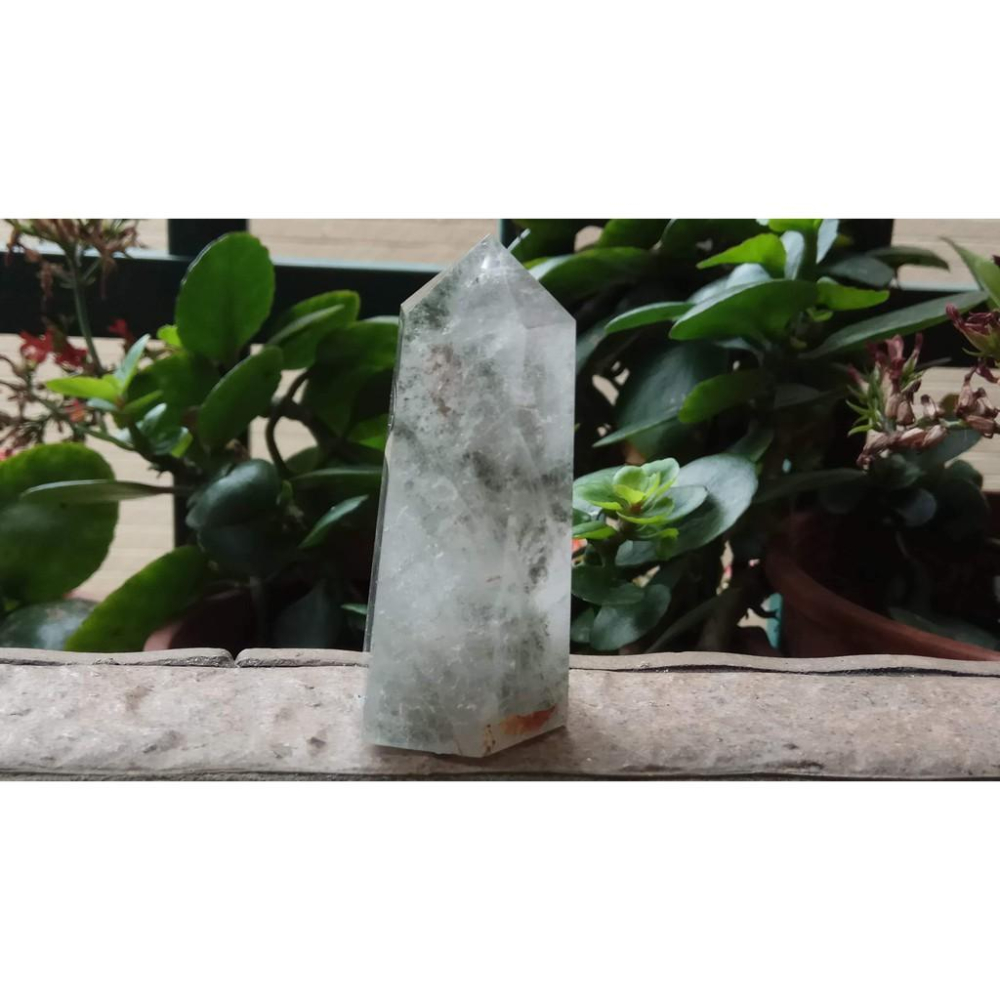 天然水晶四季彩色紅綠幽靈風景石膠花共生鬼佬財神吊墬墬子項鍊掛件晶柱晶簇擺件風水擺飾珠寶玉石首飾飾品寶石67mm高-細節圖3