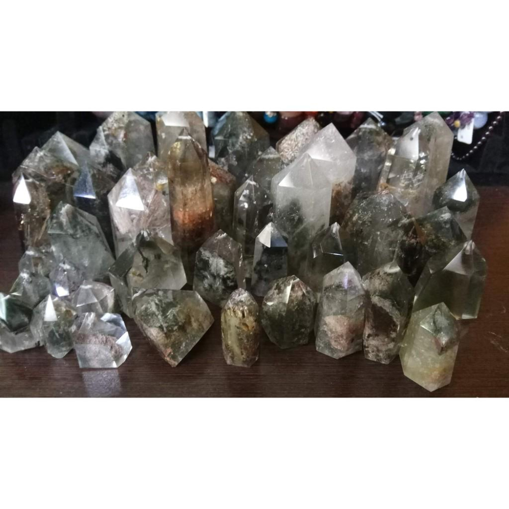天然水晶極美紅綠幽靈風景石鬼佬財神吊墬墬子項鍊掛件晶柱晶簇擺件風水擺飾珠寶玉石首飾飾品寶石-細節圖4