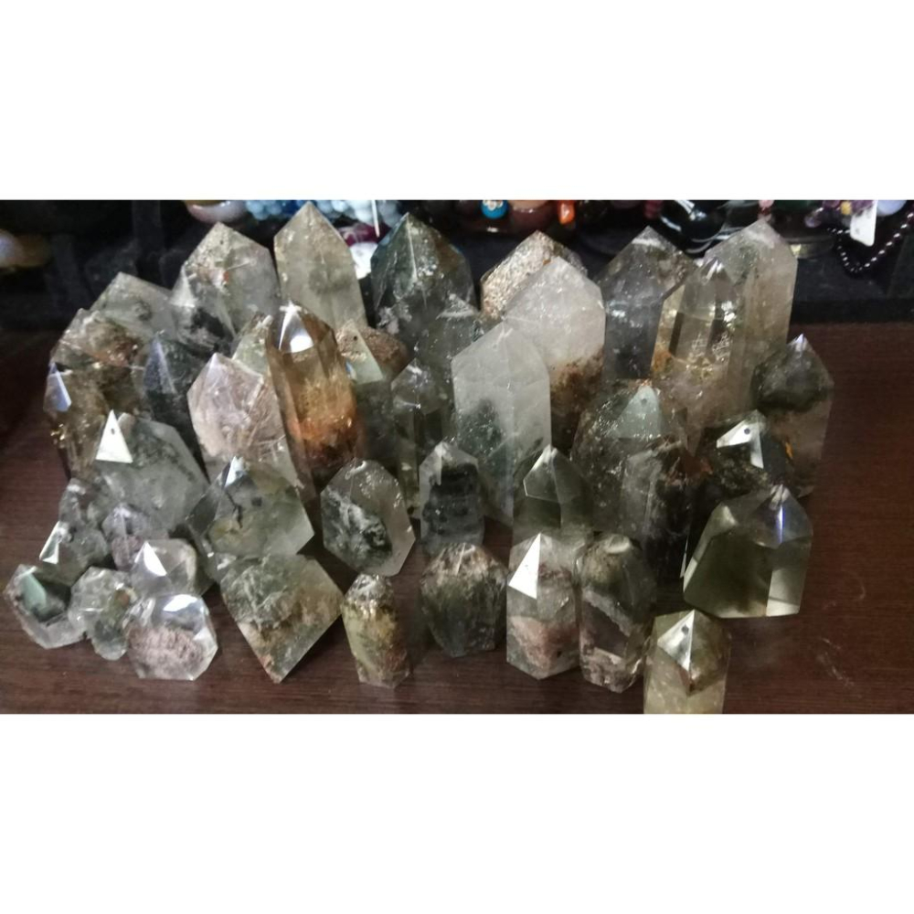 天然水晶極美紅綠幽靈風景石鬼佬財神吊墬墬子項鍊掛件晶柱晶簇擺件風水擺飾珠寶玉石首飾飾品寶石-細節圖5