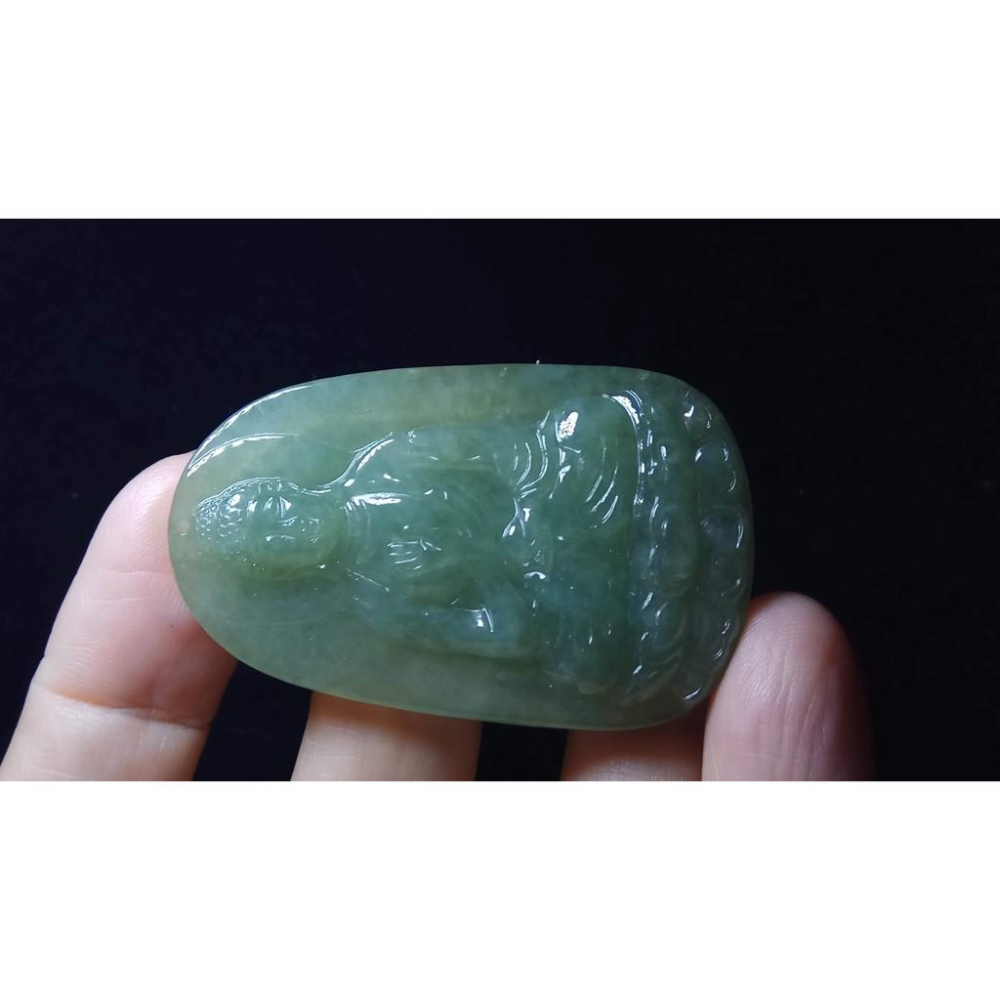 天然玉石緬甸玉硬玉A貨翡翠藍水種油青立體精雕吊墬玉珮墬子玉墬掛件觀音菩薩如來佛像珠寶寶石首飾飾品-細節圖2