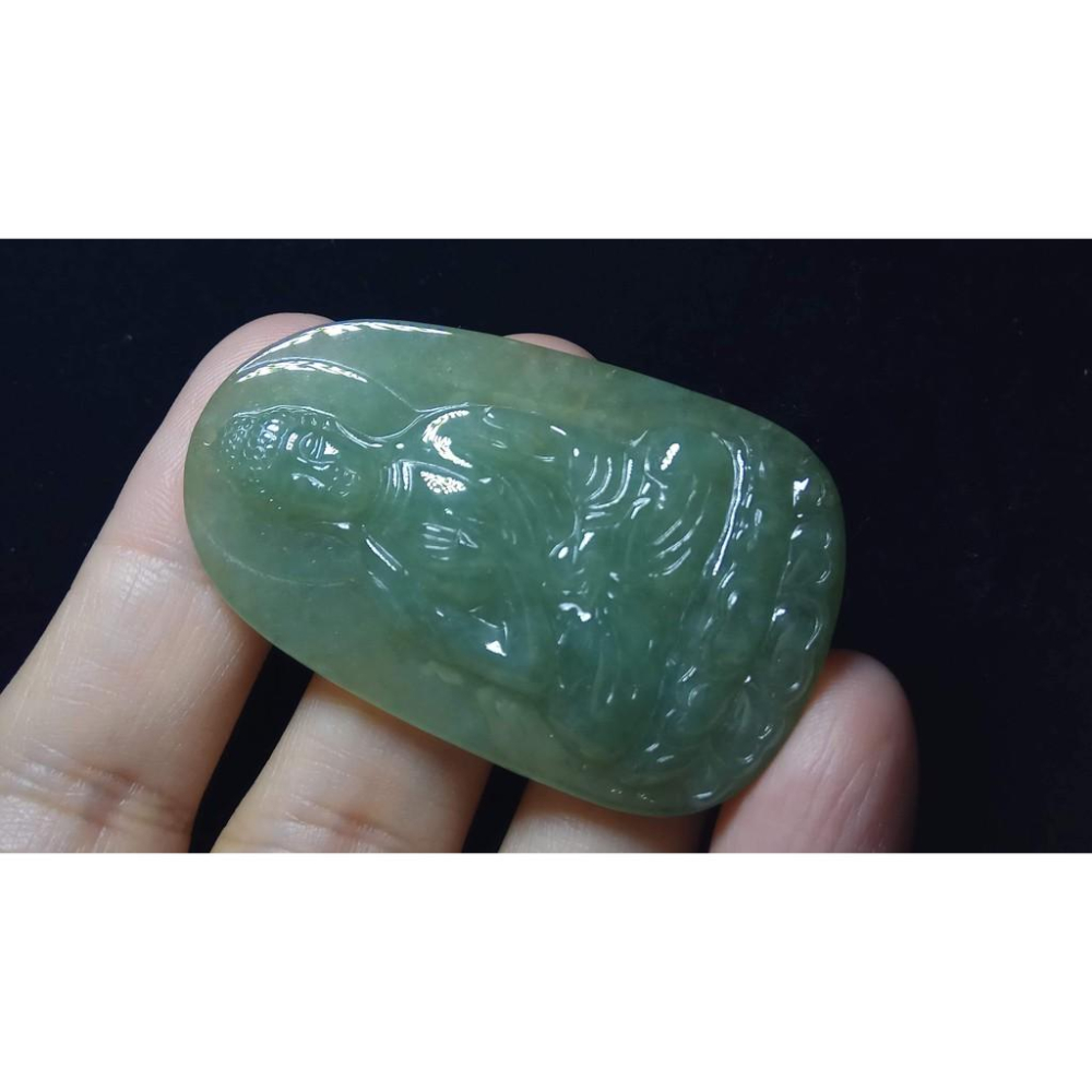 天然玉石緬甸玉硬玉A貨翡翠藍水種油青立體精雕吊墬玉珮墬子玉墬掛件觀音菩薩如來佛像珠寶寶石首飾飾品-細節圖5