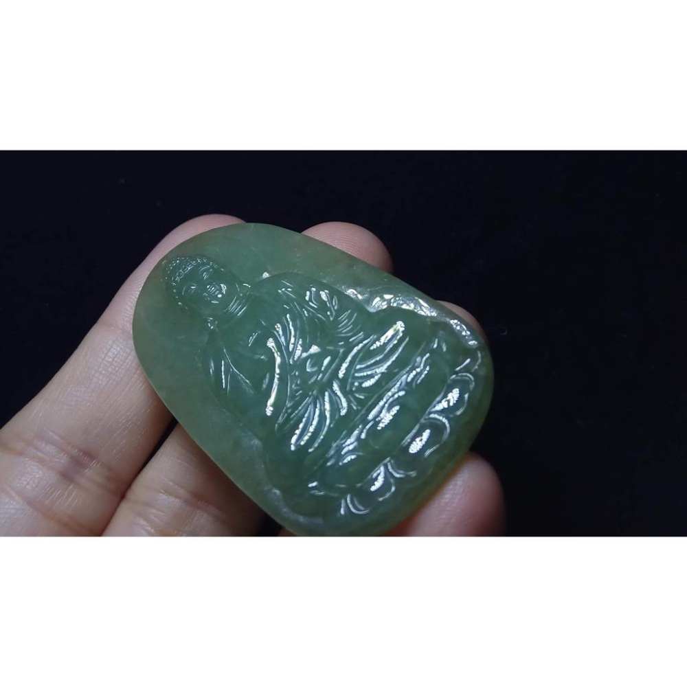 天然玉石緬甸玉硬玉A貨翡翠藍水種油青立體精雕吊墬玉珮墬子玉墬掛件觀音菩薩如來佛像珠寶寶石首飾飾品-細節圖6