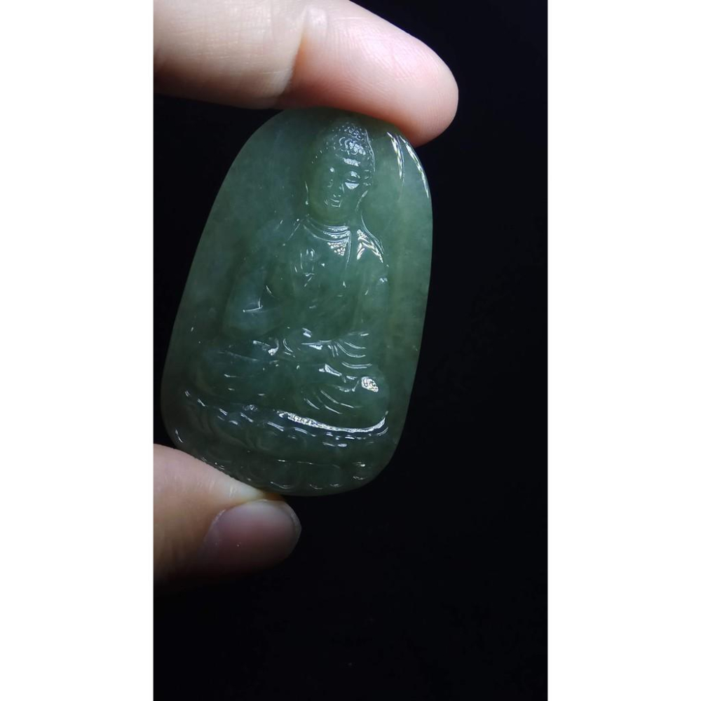 天然玉石緬甸玉硬玉A貨翡翠藍水種油青立體精雕吊墬玉珮墬子玉墬掛件觀音菩薩如來佛像珠寶寶石首飾飾品-細節圖7