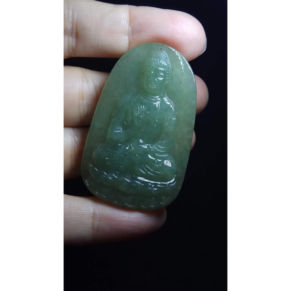 天然玉石緬甸玉硬玉A貨翡翠藍水種油青立體精雕吊墬玉珮墬子玉墬掛件觀音菩薩如來佛像珠寶寶石首飾飾品-細節圖8