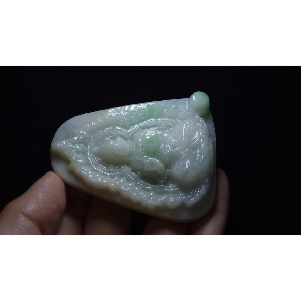 天然玉石緬甸玉硬玉A貨翡翠冰糯種正陽綠立體精雕吊墬玉珮墬子玉墬掛件觀音菩薩如來保佑平安珠寶寶石首飾飾品-細節圖3