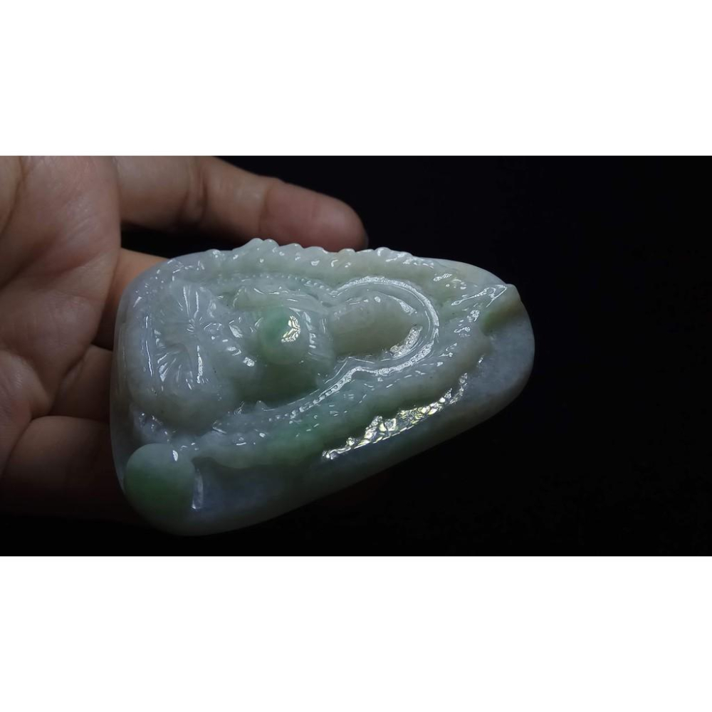 天然玉石緬甸玉硬玉A貨翡翠冰糯種正陽綠立體精雕吊墬玉珮墬子玉墬掛件觀音菩薩如來保佑平安珠寶寶石首飾飾品-細節圖4