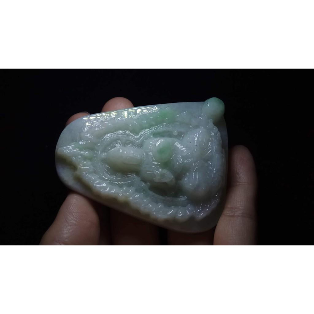 天然玉石緬甸玉硬玉A貨翡翠冰糯種正陽綠立體精雕吊墬玉珮墬子玉墬掛件觀音菩薩如來保佑平安珠寶寶石首飾飾品-細節圖7
