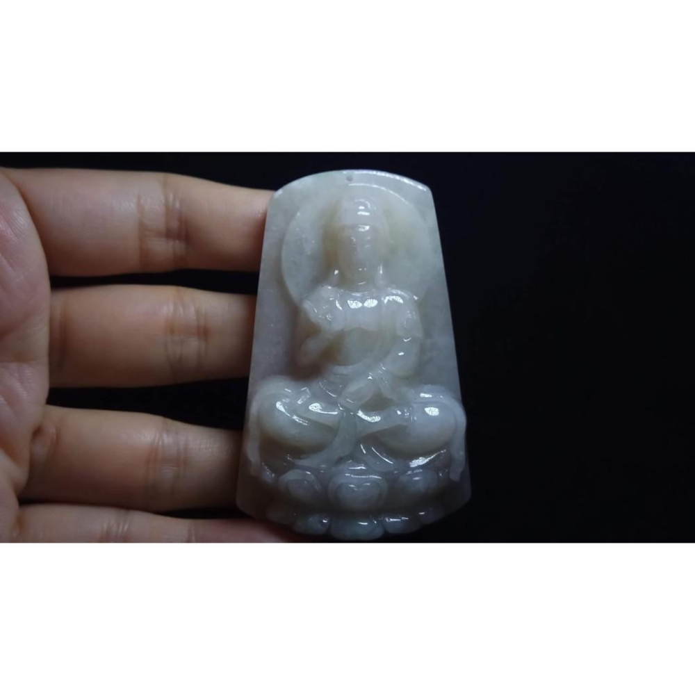 天然玉石緬甸玉硬玉A貨翡翠冰糯種紫羅蘭黃翡立體精雕吊墬玉珮墬子玉墬掛件觀音菩薩如來保佑平安珠寶寶石首飾飾品-細節圖6