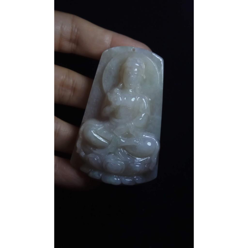 天然玉石緬甸玉硬玉A貨翡翠冰糯種紫羅蘭黃翡立體精雕吊墬玉珮墬子玉墬掛件觀音菩薩如來保佑平安珠寶寶石首飾飾品-細節圖7
