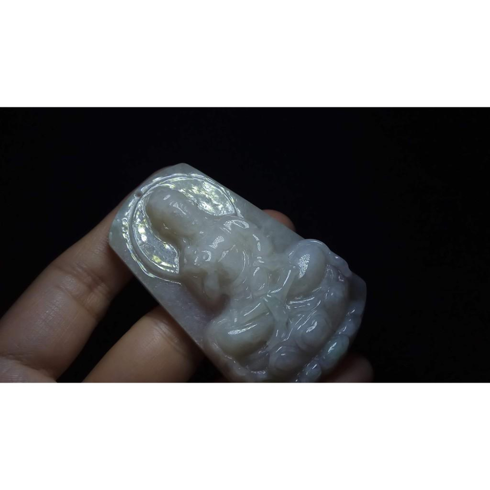 天然玉石緬甸玉硬玉A貨翡翠冰糯種紫羅蘭黃翡立體精雕吊墬玉珮墬子玉墬掛件觀音菩薩如來保佑平安珠寶寶石首飾飾品-細節圖8
