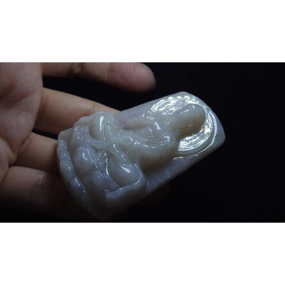 天然玉石緬甸玉硬玉A貨翡翠冰糯種紫羅蘭黃翡立體精雕吊墬玉珮墬子玉墬掛件觀音菩薩如來保佑平安珠寶寶石首飾飾品-細節圖9