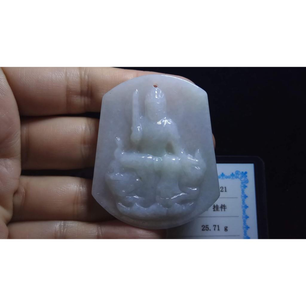 附證書天然玉石緬甸玉硬玉A貨翡翠冰糯種紫羅蘭春帶彩吊墬玉珮墬子玉墬掛件菩薩珠寶寶石首飾飾品-細節圖9