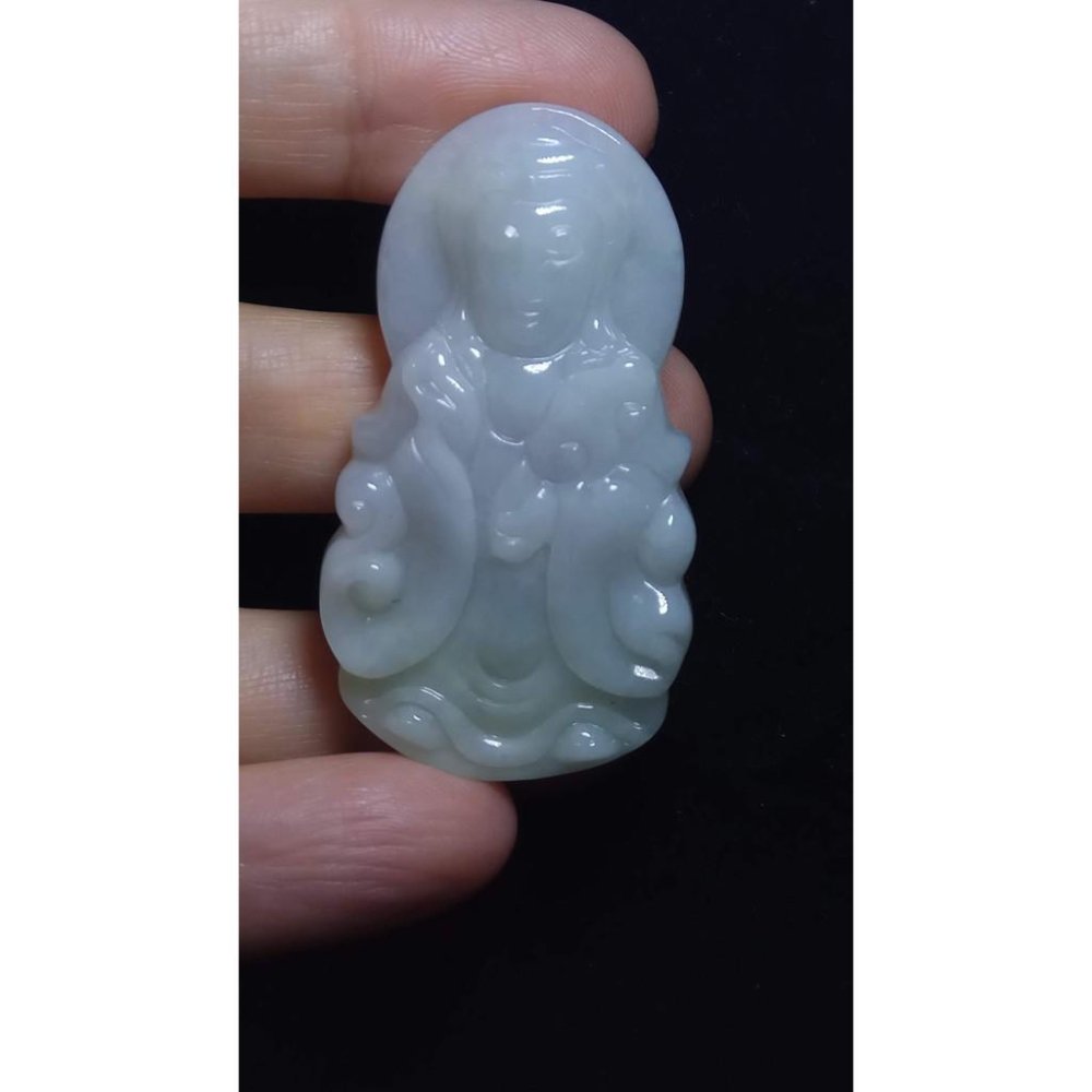 天然玉石緬甸玉正品A貨翡翠春帶彩紫羅蘭吊墬玉珮玉牌墬子玉墬掛件項鍊觀音菩薩雙彩珠寶寶石首飾飾品51.3mm-細節圖2