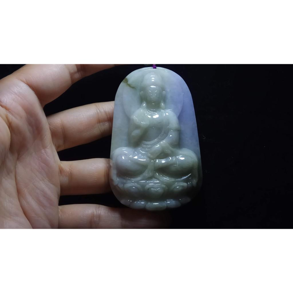 大塊厚實好料天然玉石緬甸玉硬玉A貨翡翠冰糯種紫羅蘭春帶彩吊墬玉珮墬子玉墬掛件八大菩薩保佑平安珠寶寶石首飾飾品-細節圖2