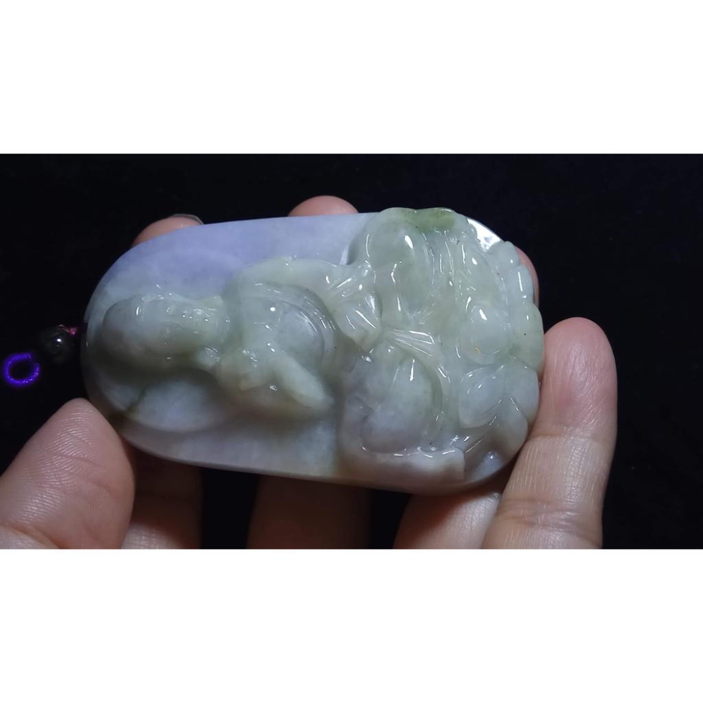 大塊厚實好料天然玉石緬甸玉硬玉A貨翡翠冰糯種紫羅蘭春帶彩吊墬玉珮墬子玉墬掛件八大菩薩保佑平安珠寶寶石首飾飾品-細節圖3