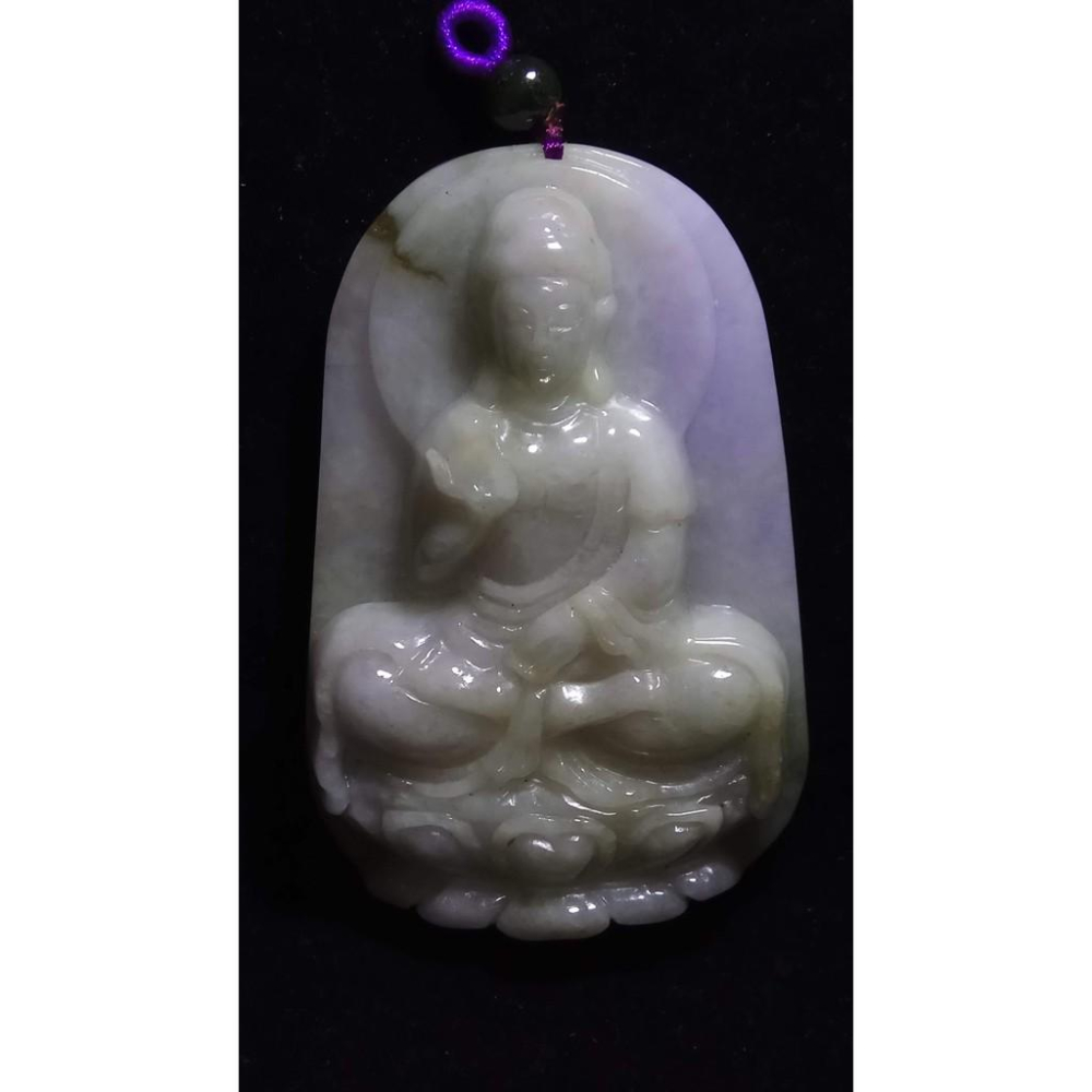 大塊厚實好料天然玉石緬甸玉硬玉A貨翡翠冰糯種紫羅蘭春帶彩吊墬玉珮墬子玉墬掛件八大菩薩保佑平安珠寶寶石首飾飾品-細節圖4