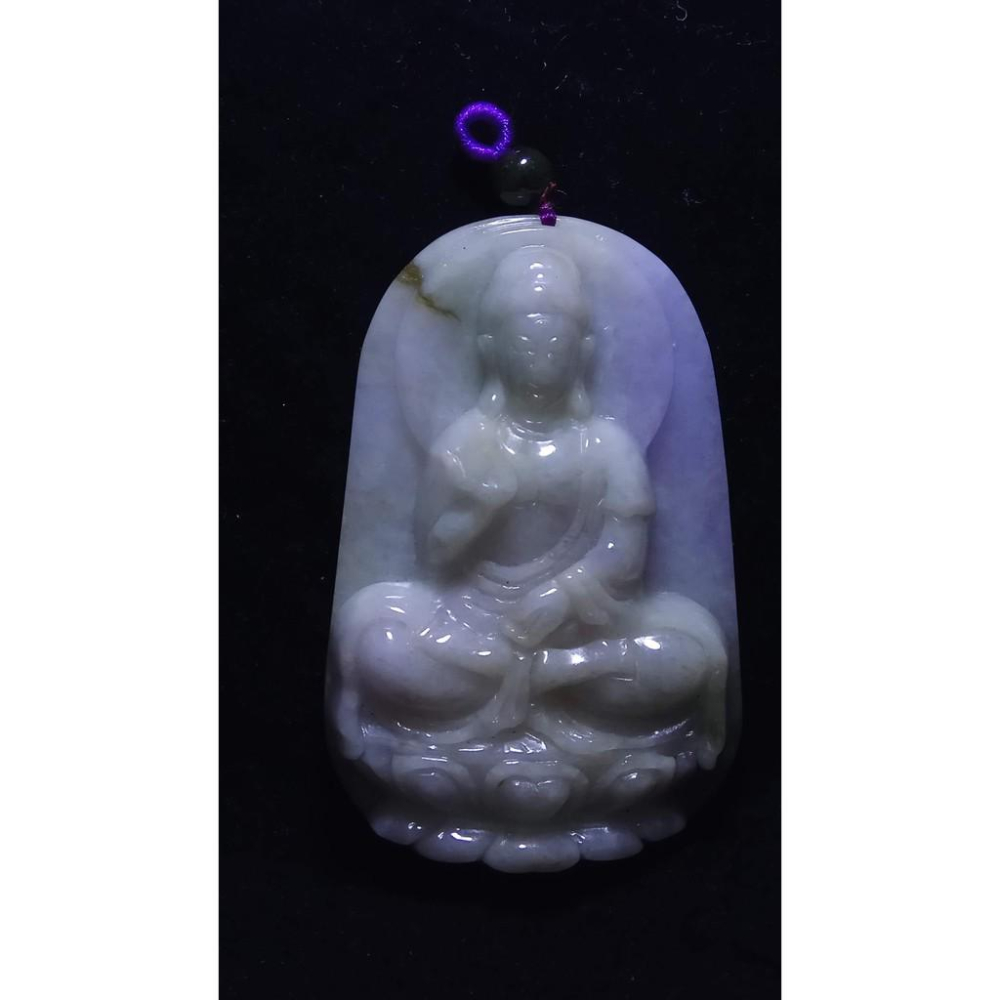 大塊厚實好料天然玉石緬甸玉硬玉A貨翡翠冰糯種紫羅蘭春帶彩吊墬玉珮墬子玉墬掛件八大菩薩保佑平安珠寶寶石首飾飾品-細節圖7